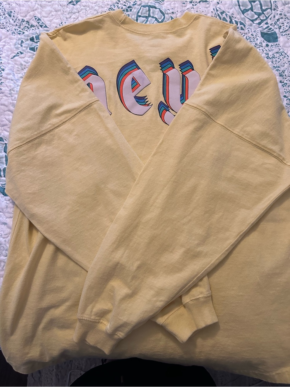 Disney Parks Spirit Jersey Disneyland Resort Yellow Rainbow Logo Sweatshirt - Picture 3 of 6
